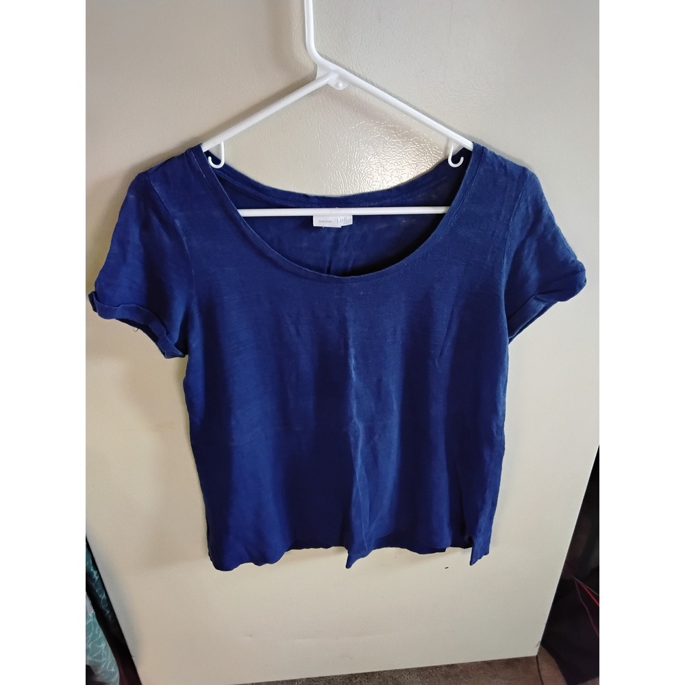 J. Jill Love Linen‎ Royal Blue Scoop Neck Short Sleeve Top XS Petite